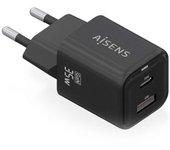 Cargador de Pared AISENS ASCH-35W2P025-BK (Negro - USB-C x 1)