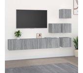 Sonoma Mueble de TV de pared de madera multicapa gris