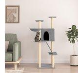 Árbol para Gatos con Arañazos en Sisal Gris Claro 143 cm