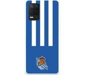 Funda para Realme 8 5G del Real Sociedad de Fútbol Real rayas verticales  - Licencia Oficial Real Sociedad de Fútbol