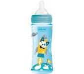 Biberon CHICCO Silicona Azul Flujo Rapido 4m+ 330 ml