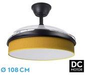 Ventilador DC Moda 72W Negro/Amarillo 3 Aspas FABRILAMP