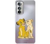 Funda para Motorola edge 30 Oficial de Disney Simba y Nala Silueta - El Rey León