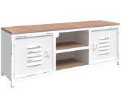 Mueble de TV VIDAXL Blanco Hierro (110x30x40 cm)