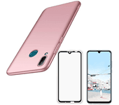 Kit Carcasa y Protector Cristal 5D Huawei P Smart 2019 SlimShield Rosa