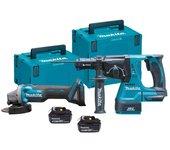 MAKITA DLX2125TJ1 Combo DGA504Z + DHR243Z BL 18V LXT 5Ah 2 bat. MakPac