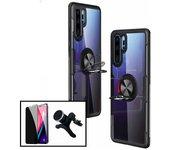 Kit Funda, Soporte y Protector de Cristal Templado Xiaomi Mi 8 Lite Clear Armor Transparente y Negro