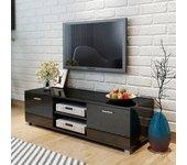 Mueble para TV negro brillante 140x40,5x35 cm