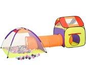 Tienda de juego de niños con 250 bolas multicolor 338x123x111cm