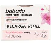 BABARIA ROSA MOSQUETA CREMA FACIAL HIDRATANTE REAFIRMANTE VEGANO RELLENO 50ML