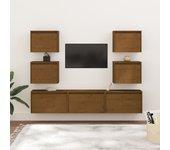 Conjunto 7 Mueble de TV VIDAXL Marrón Madera (60x30x35 cm)