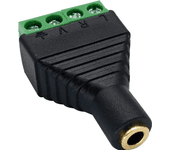 CABLEPELADO Conector Jack 3.5 mm Hembra | Conector Audio Jack 3.5 mm | Conector TRRS | Conexión Tornillos Terminal | Compatible con PS5 / PS4, Cascos, Altavoz, PC, Móvil | Negro | 3.5 mm Hembra | PVC