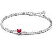 Pandora - Pulsera Tenis Corazón Brillante Rojo 590041C02