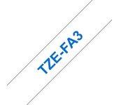 Cinta laminada Compatible Brother Tzefa3 Texto Azul / Fondo Blanco 12Mm X 3M