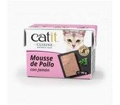 Catit Cuisine Mousse 12 x 90 g - Pollo con jamón