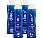 Durex - Lote Set 4x Lubricantes Original H2O 50ml, Suave y Placentero, Sexo Seguro