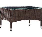 Mesa baja Polyrattan marrón 60x40x36 cm