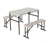 Mesa de Camping LIFETIME 92202 Blanco (106x61x74cm)