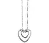 Collar "Desa" Corazón en Plata de Ley 925 Bañado en Rodio - 42 Cm