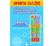 Expositor chicles Orbit 2x1.20€ + Orbit refresh 152 unidades