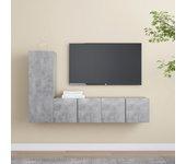 Muebles de puerta de TV Set 3 piezas gris madera hormigón multicapa