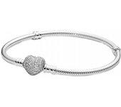 Pulsera PANDORA con Cierre Pavè Corazón 20 cm