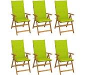 Conjunto 6 Silla de jardín VIDAXL Verde Madera (57x69x111 cm)