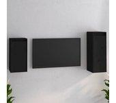 Conjunto 2 Mueble de TV VIDAXL Negro Madera (30x30x80 cm)