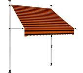 Toldo manual retráctil naranja y marrón 150 cm