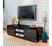 Mueble para TV negro brillante 140x40,5x35 cm