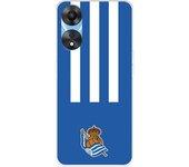 Funda para Oppo A78 5G del Real Sociedad de Fútbol rayas verticales  - Licencia Oficial Real Sociedad de Fútbol