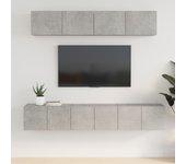 Set de muebles de TV 5 pzas madera contrachapada gris hormigón