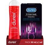 Durex Pack Lubricante Sabor y Aroma Fresa + Anillo Vibrador Intense Orgasmic Diablillo