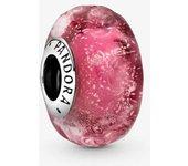 PANDORA 798872C00 Charm de Cristal de Murano Rosa Fantasía Ondulado