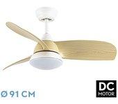 Fabrilamp - ventilador dc atomo 24W blanco 3ASPAS haya 91D