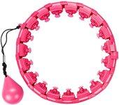 HULAHOOP Aro Fitness con Cabeza de Masaje, Aro deportiva Adulto Desmontable, Fitness Ancho Ajustable, para Deportes, Gimnasio y Ejercicios. Nuevo modelo quema grasa giratorio, ROSA