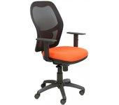 Silla Jorquera malla negra asiento bali naranja