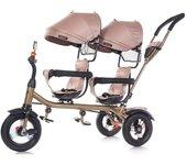 Triciclo para Gemelos CHIPOLINO 2Play Beige Dorado