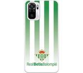 Funda para Xiaomi Redmi Note 10 del Betis Fondo Rayas Verdiblancas - Licencia Oficial