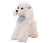 Blanco 40cm de peluche Precioso Juego animal simular caniche forma muñeca Mascota Perro Diseño decorativo Niños