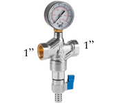 Genebre - Filtro autolimpiante de latón cromado con tamiz reforzado con acero inoxidable AISI 304 con una luz de 100 micras y junta NBR [Seleccionar Medida 1/2 - 3/4 - 1'']