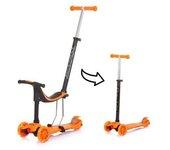 Patinete infantil 3 en 1 MULTI PLUS con asiento y mango parental orange CHIPOLINO