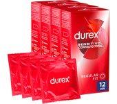 Durex - Preservativos Contacto Total para Mayor Sensación Packs 12-24-48 condones para un sexo seguro