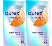 Durex - Preservativos Invisible XL para Mayor Sensación Packs 10-20-40 Condones para un Sexo Seguro