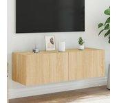 Mueble TV de pared con luces LED Sonoma Oak 100x35x31 cm