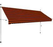 vidaXL TOLDO MANUAL RETRÁCTIL NARANJA Y MARRÓN 350 CM