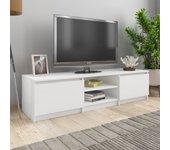 vidaXL Mueble para TV madera contrachapada blanco 140x40x35,5 cm