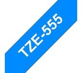 Cinta laminada Compatible Brother Tze555 Texto Blanco / Fondo Azul 24Mm X 8M