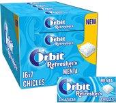 Orbit Refreshers, Chicles Sin Azúcar Sabor Menta que proporciona frescura inmediata, en formato gragea en pack de bolsillo (16 x 7 chicles)