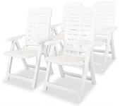 Conjunto 4 Silla Jardin VIDAXL Blanco Plástico